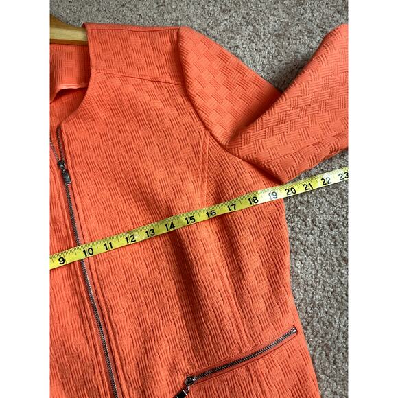 Orange Long Sleeve Rafaella Zip Front Shirt 12 - Picture 3 of 6